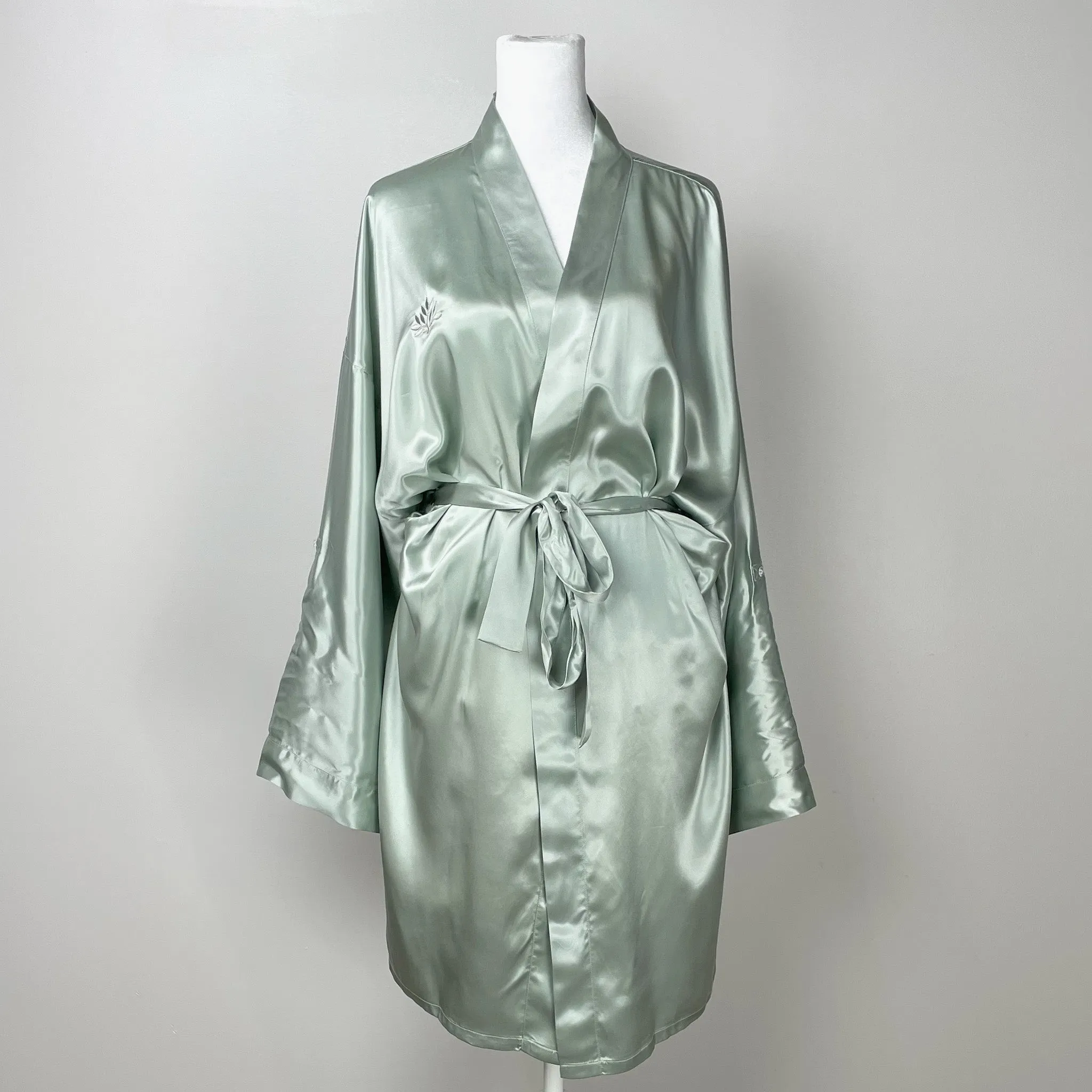 100% Pure Silk Robe - Sage