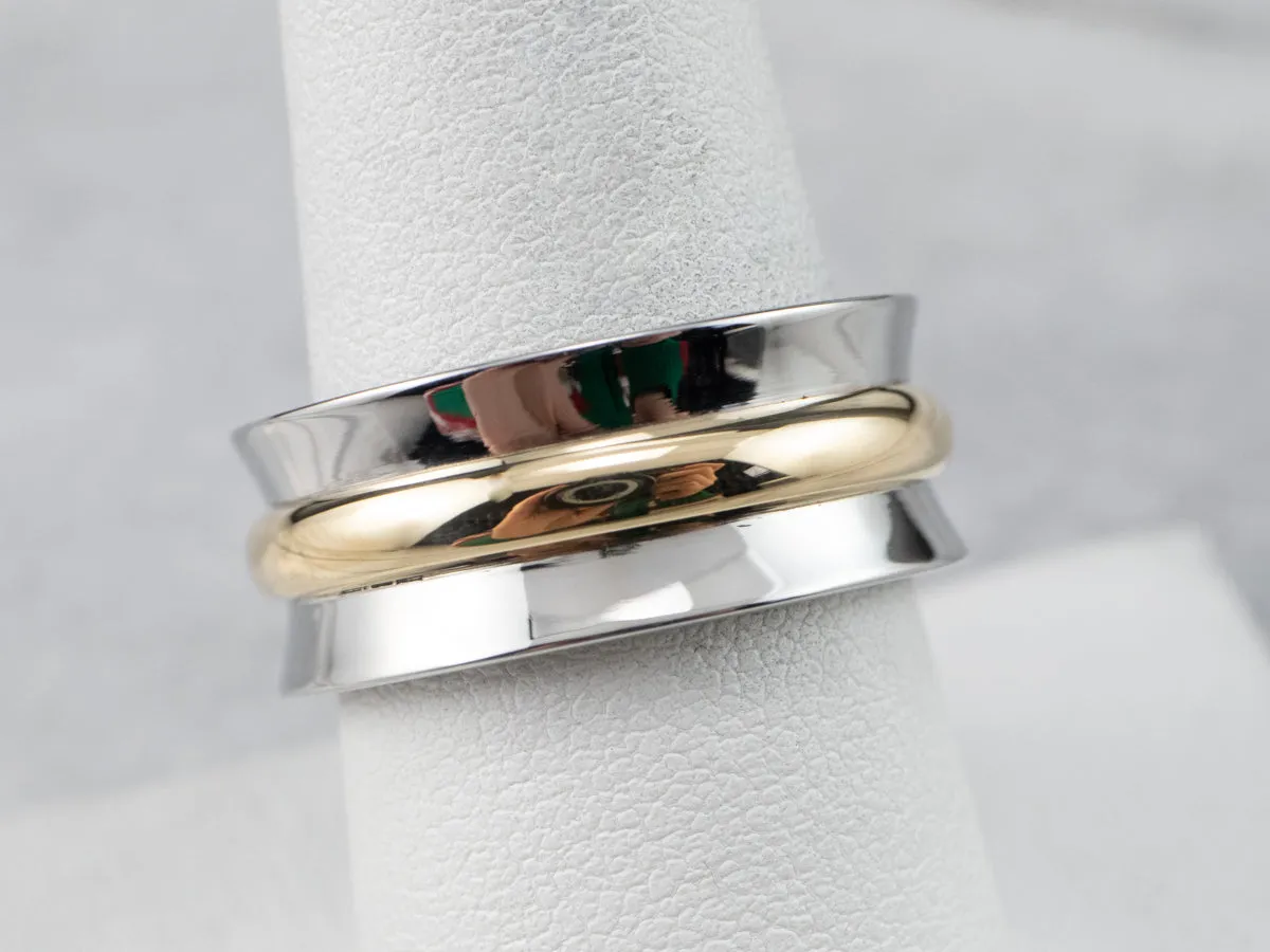 18K Yellow Gold and Stainless Steel Band