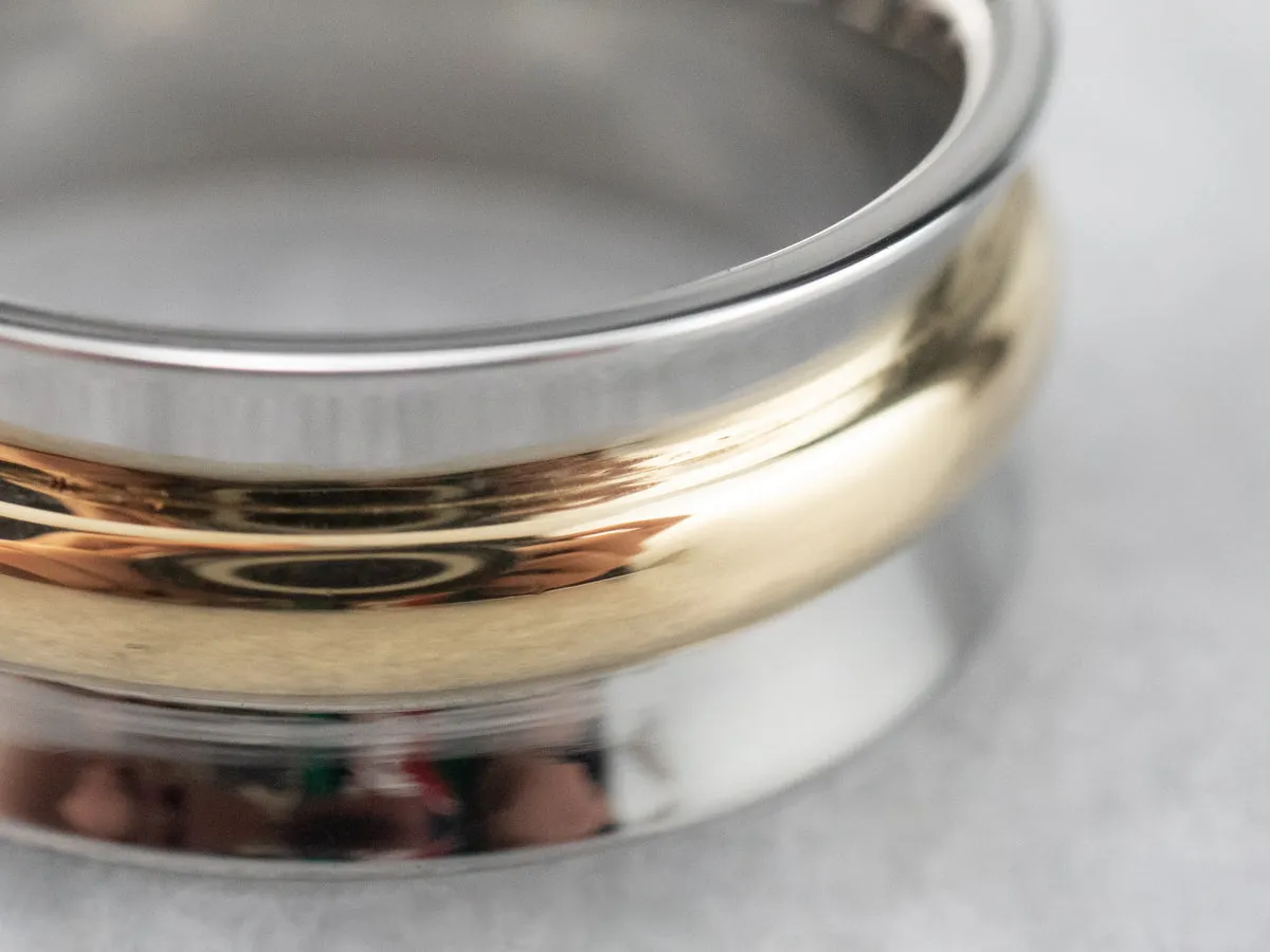 18K Yellow Gold and Stainless Steel Band