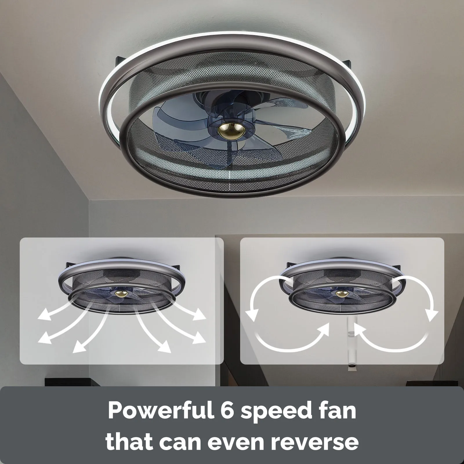 19.7" Orison Modern Ceiling Fan with Lights with Remote/APP Control