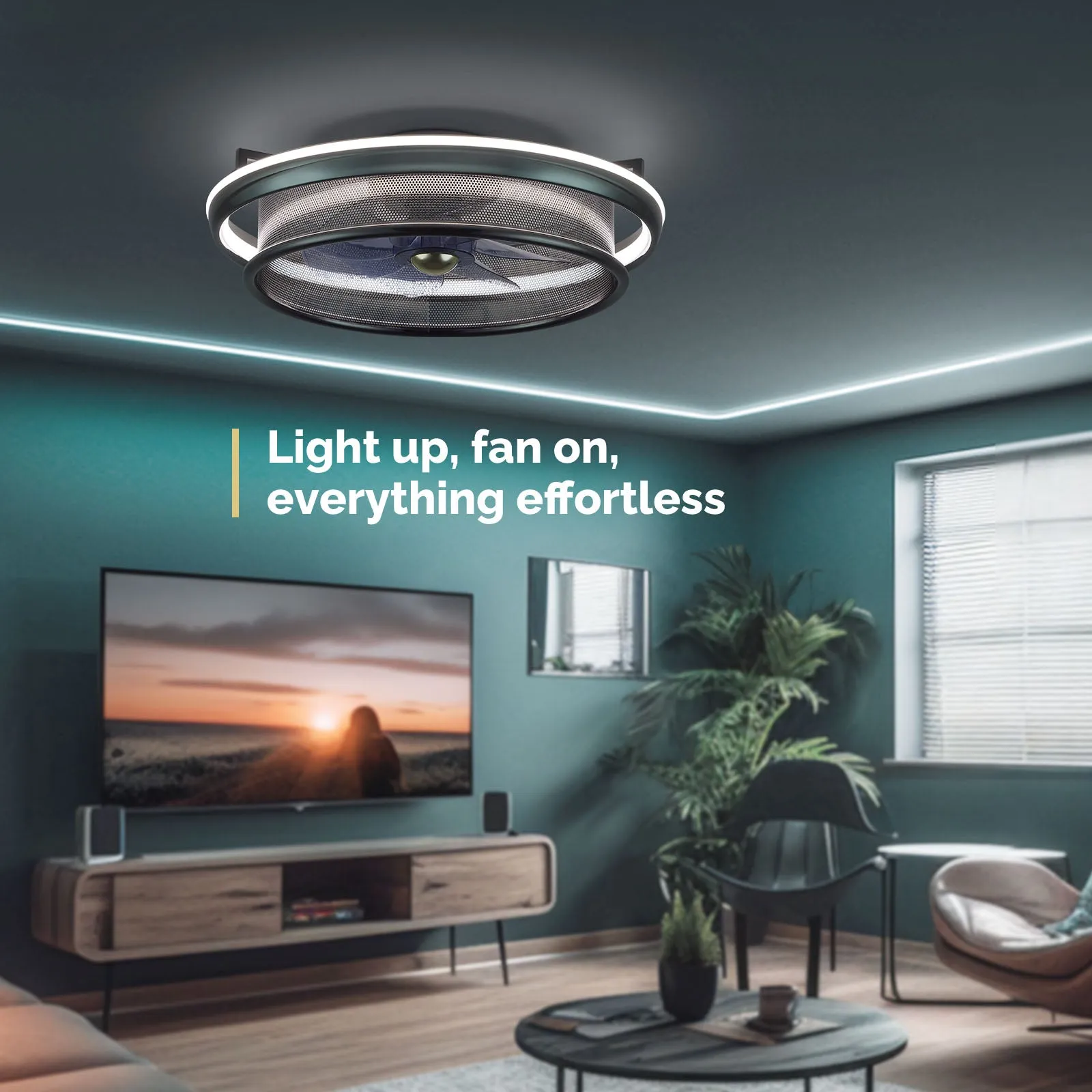 19.7" Orison Modern Ceiling Fan with Lights with Remote/APP Control