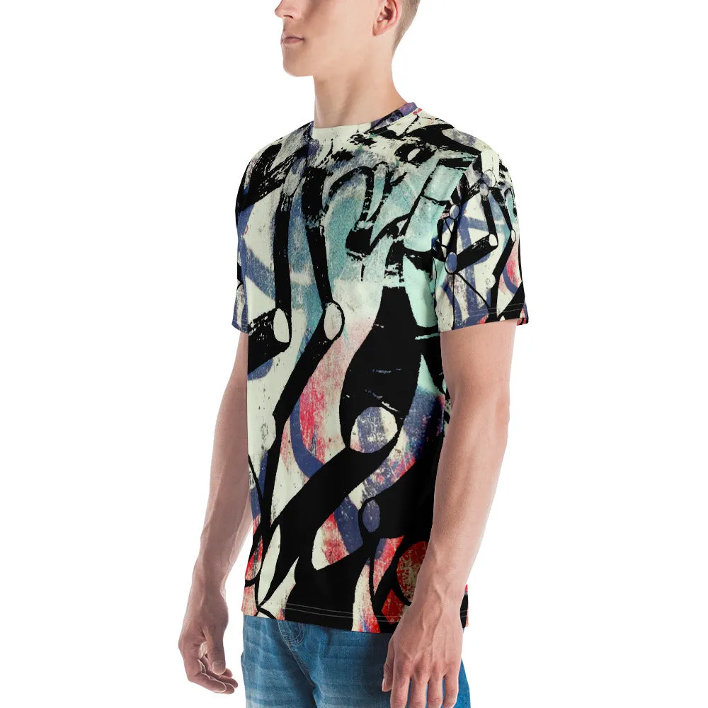 Allover Men's Premium Knit Jersey Graphic T-shirt-Abstract shapes