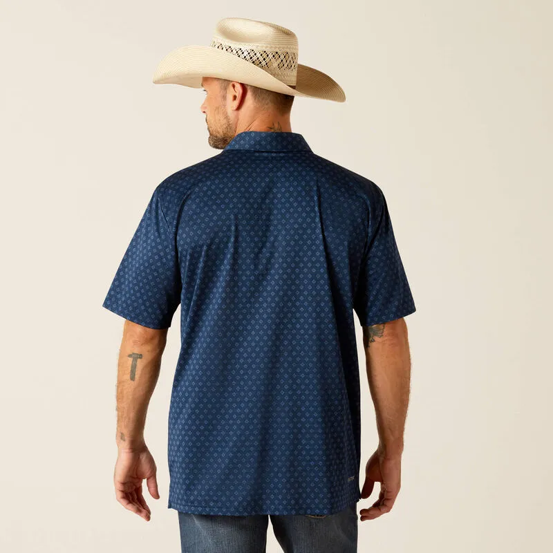 Ariat Charger 2.0 Printed Polo in Dress Blues