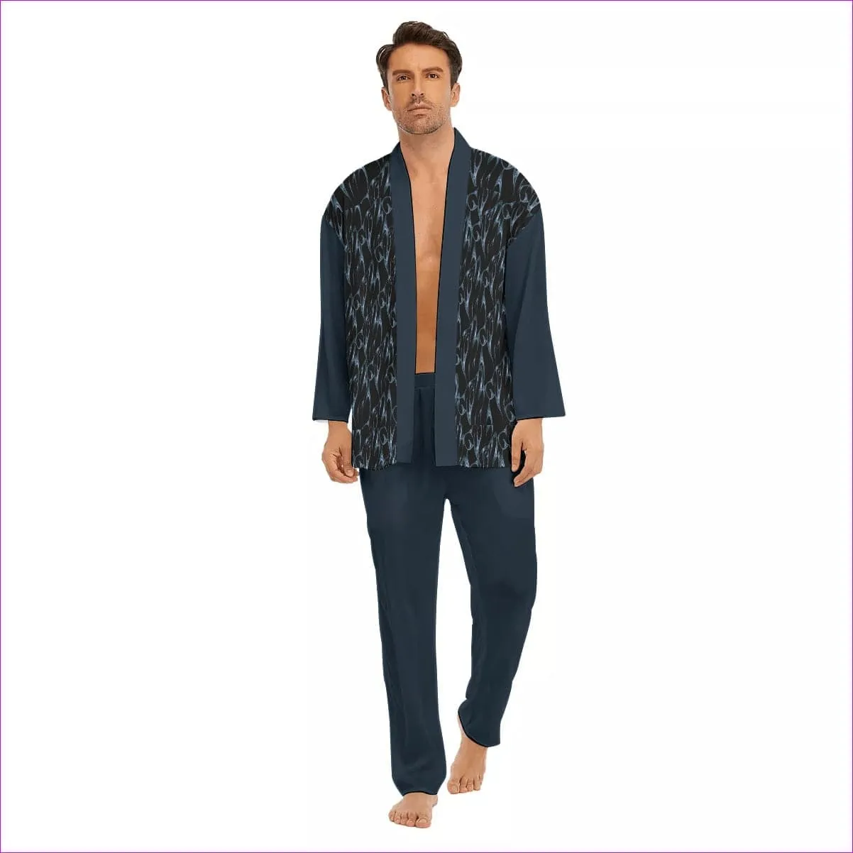 Bay Men's Imitation Silk Pajama Set