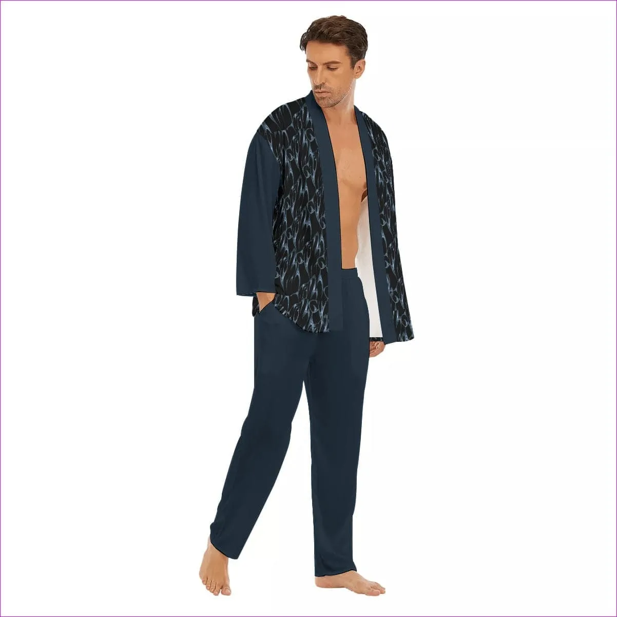 Bay Men's Imitation Silk Pajama Set