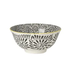 Black Vines Stamped Bowl - 6"