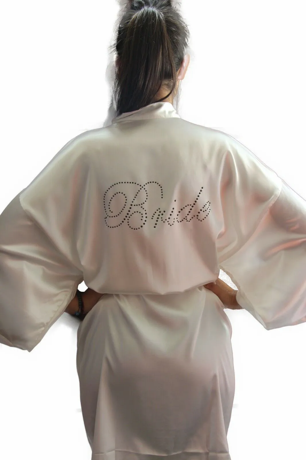 Bride To Be Bridesmaid Gown Robe Satin Dressing Silk Diamante Kimono Bridal