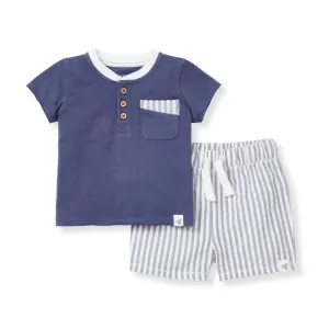 Burt's Bees Organic Henley Tee & Seersucker Short Set