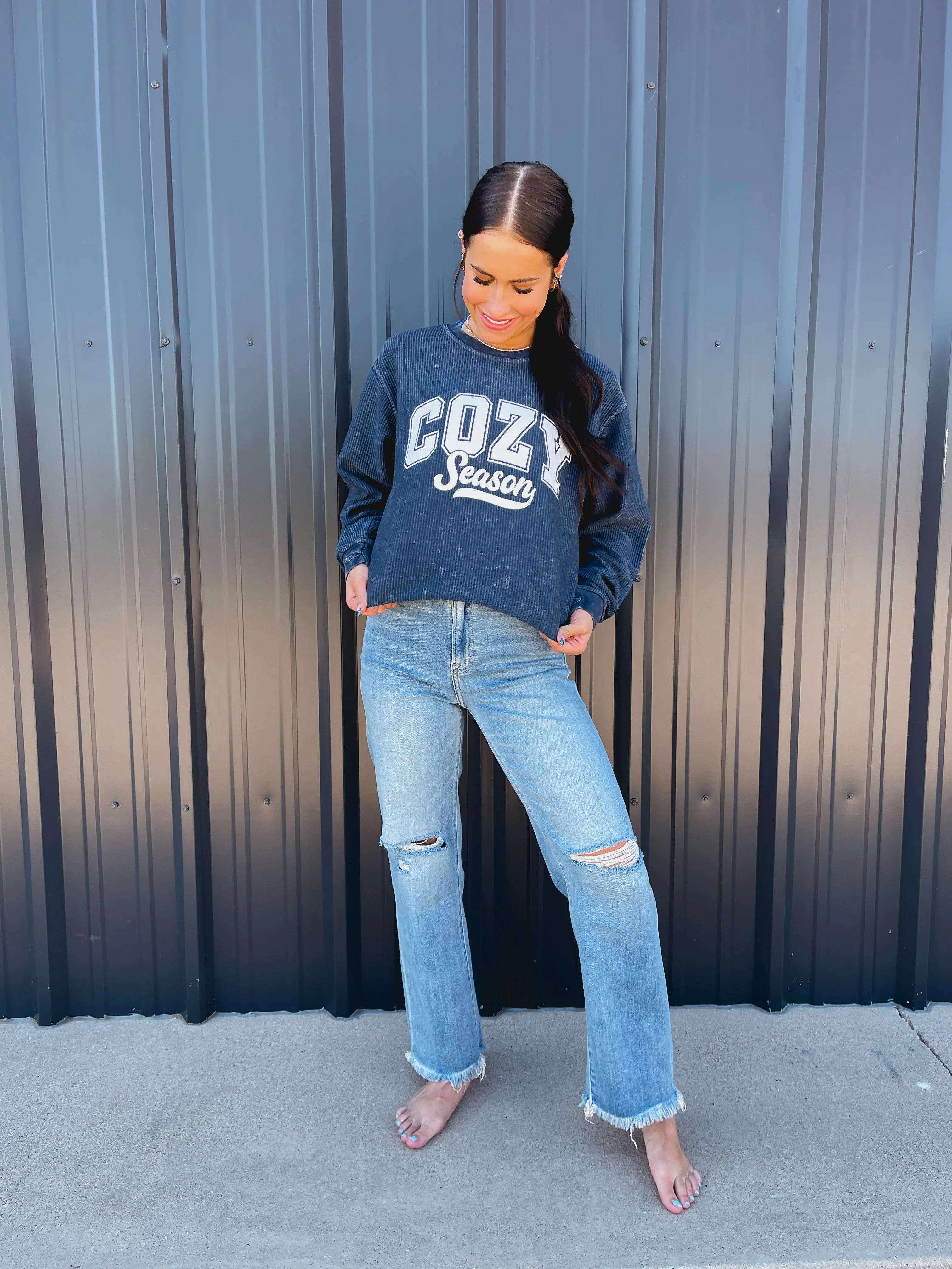 Cozy Season Ribbed Sweatshirt