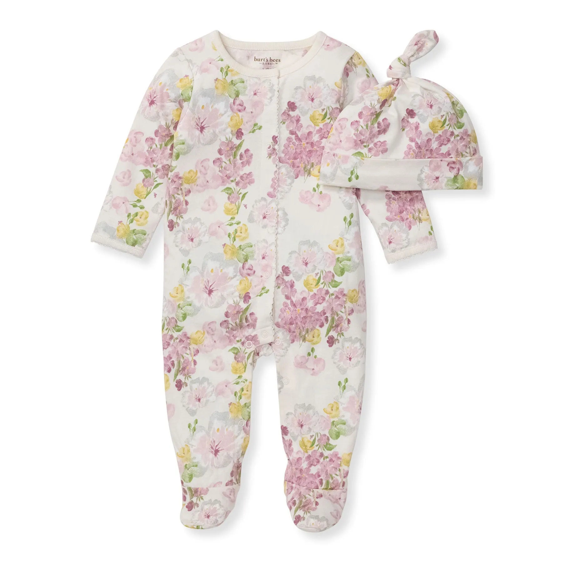 Floral Field Jumpsuit and Hat Set - Spanish Purple