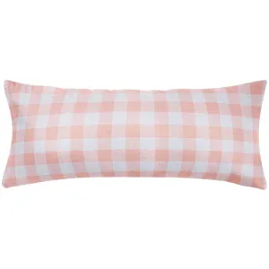 Gingham Coral 14x36 Decorative Pillow Cover