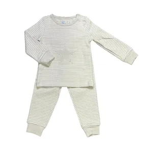 Grey Stripe and Star Toddler Pajama Set