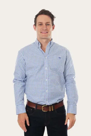 Heritage Mens Check Dress Shirt - Blue/White