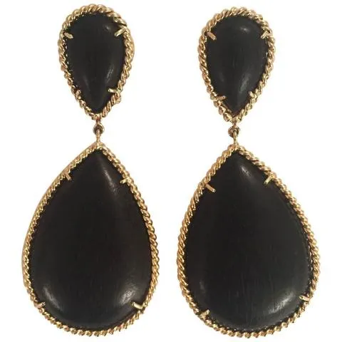 Large GUM DROP™ Earrings with Cabochon Chalcedony and Diamonds