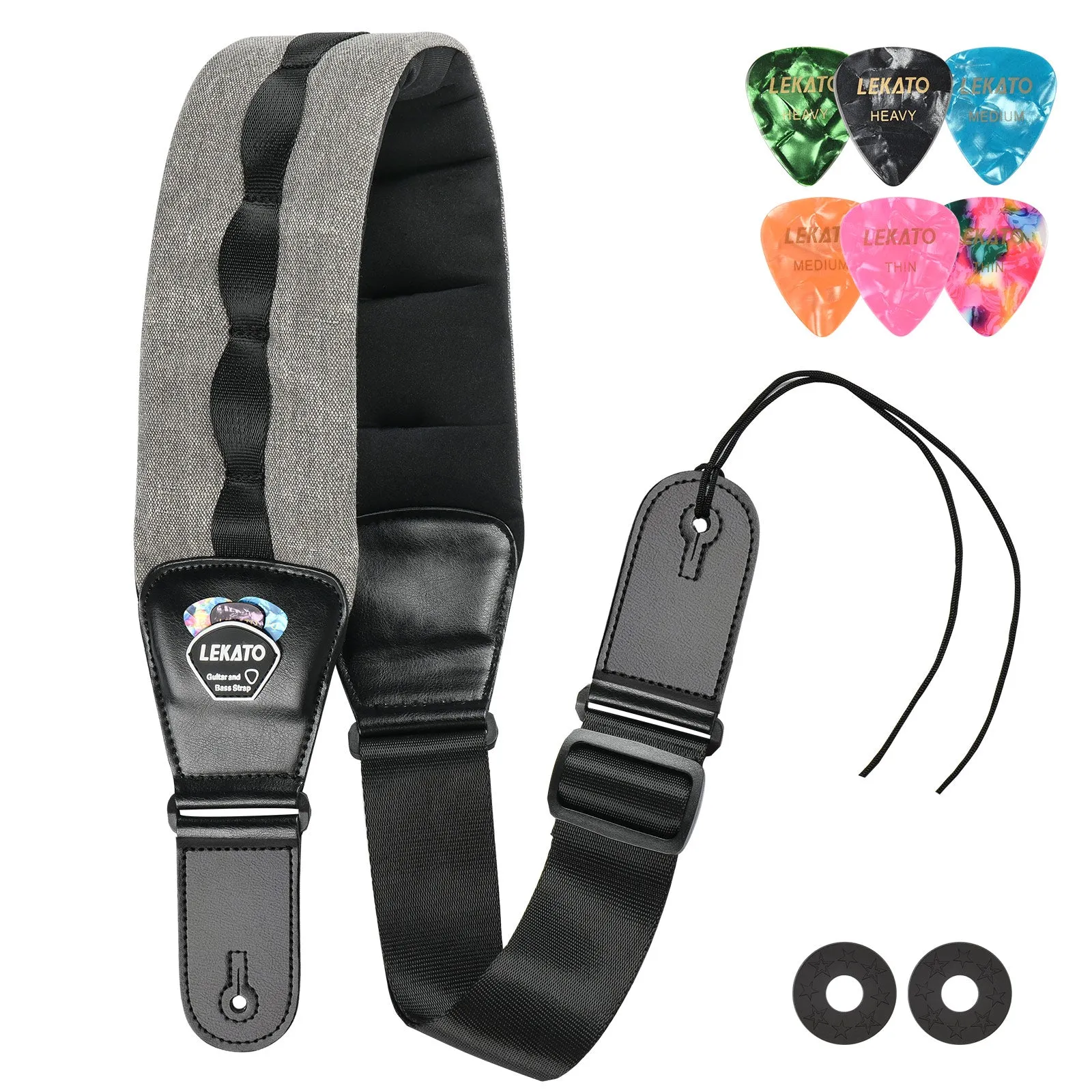 LEKATO LGS-8 Guitar Strap Adjustable Thickened Foam