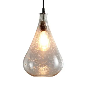 Lustre Teardrop - Clear - Stone Effect Glass Bell Pendant Light