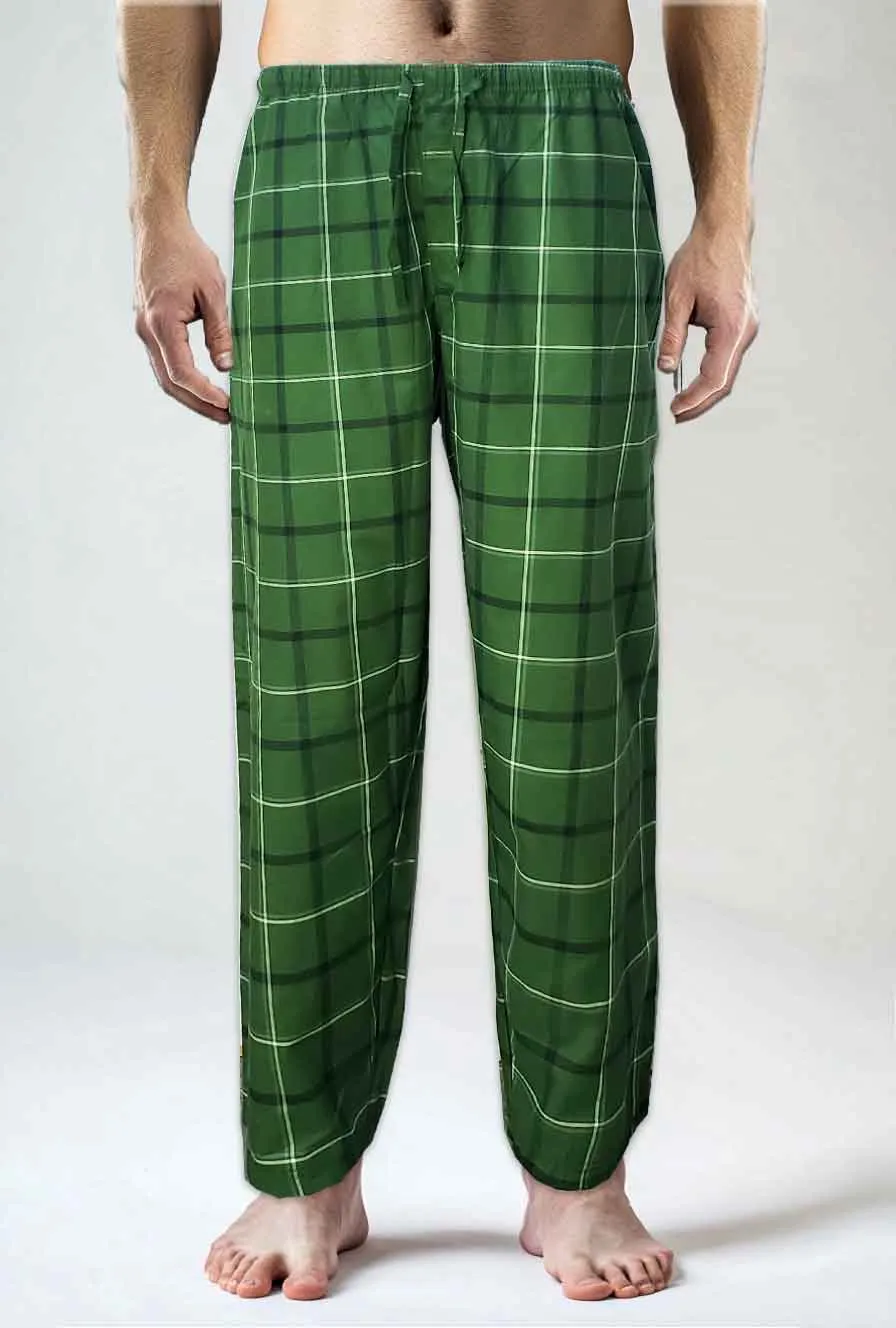 Men's Cotton Check Trouser (Green)