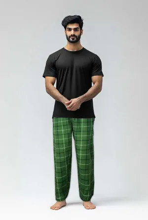 Men's Cotton Check Trouser (Green)