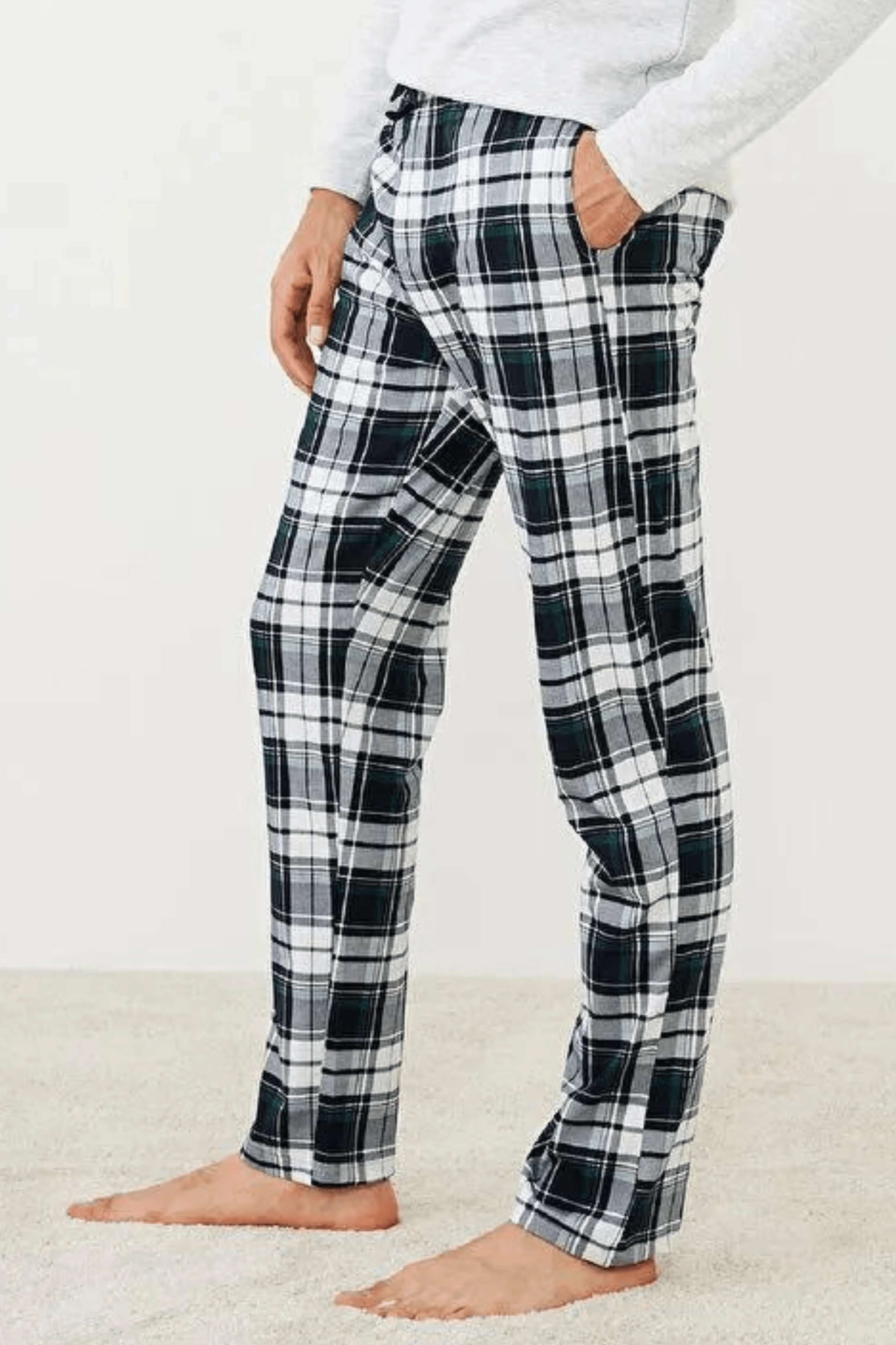 Men's Cotton Flannel Check Trouser