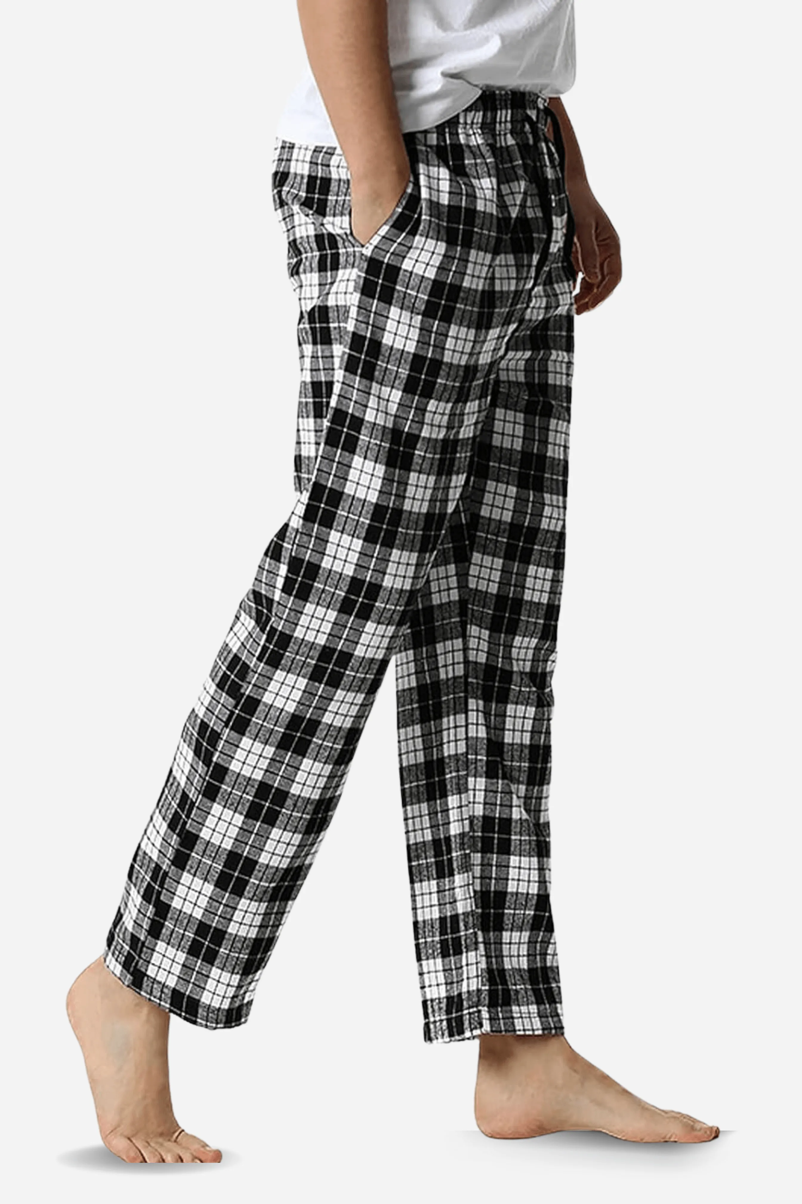 Men's Essential Poly-Cotton Check Trouser