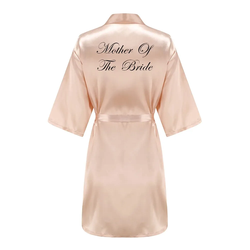 New Champagne Bathrobe Bride Satin Robe Women Bridal Party Sister Team Mother of the Bride Gift Bridesmaid Wedding Short Robes