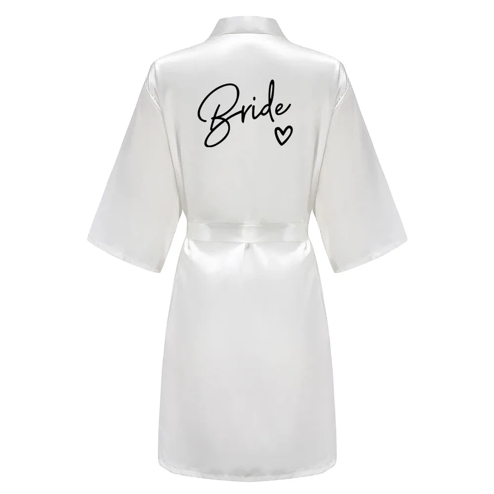 New Champagne Bathrobe Bride Satin Robe Women Bridal Party Sister Team Mother of the Bride Gift Bridesmaid Wedding Short Robes