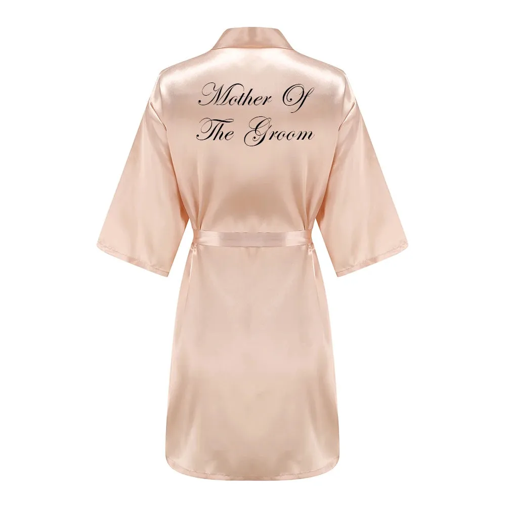 New Champagne Bathrobe Bride Satin Robe Women Bridal Party Sister Team Mother of the Bride Gift Bridesmaid Wedding Short Robes