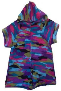 Pajama Shorts Romper - Multi Camo