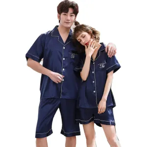 Pajamas Luxury Men & Women V-Neck Silky Cardigan Set