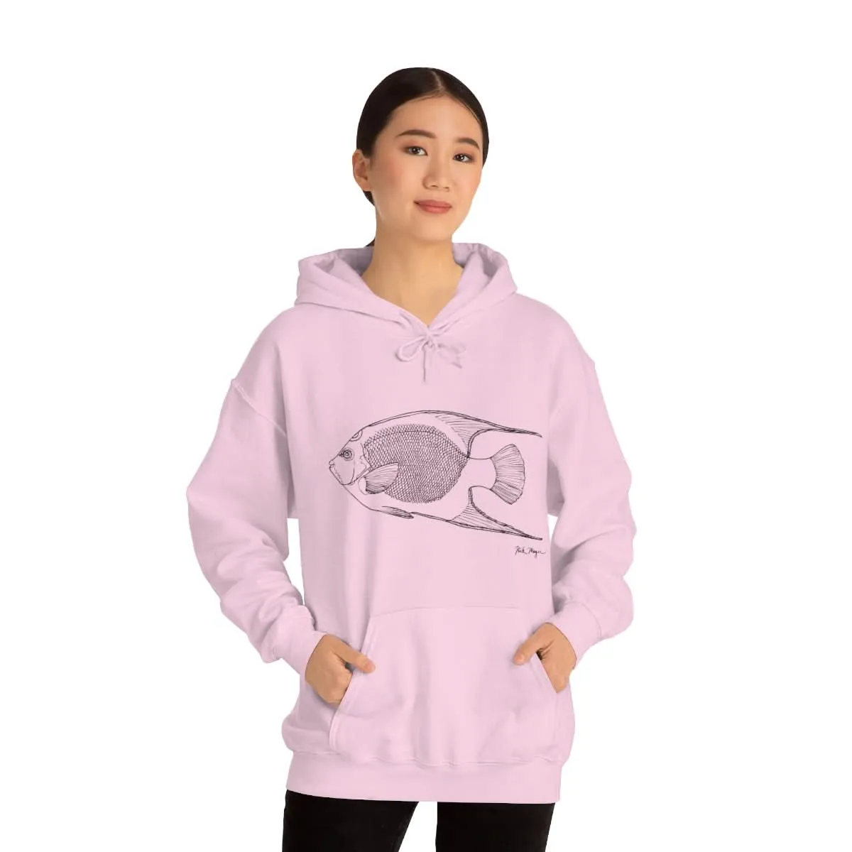 Queen Angelfish Drawing Warm Hoodie