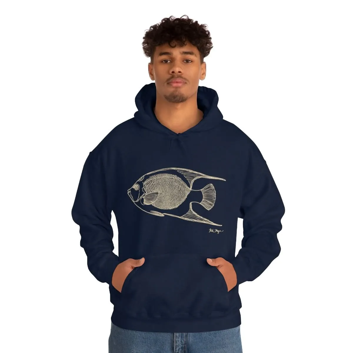 Queen Angelfish Drawing Warm Hoodie