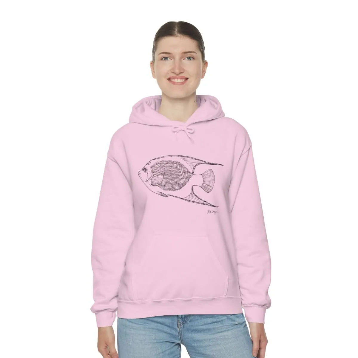 Queen Angelfish Drawing Warm Hoodie