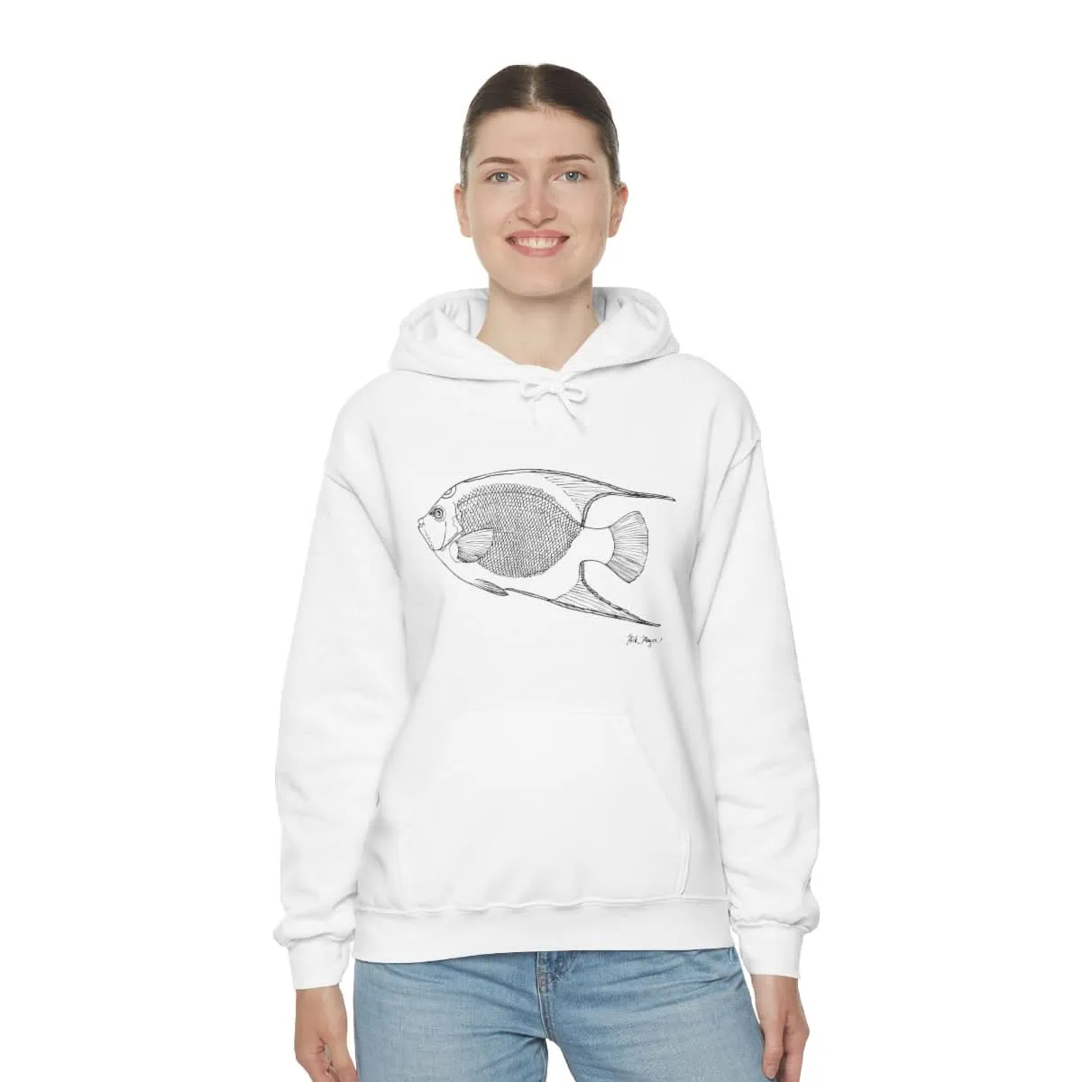 Queen Angelfish Drawing Warm Hoodie