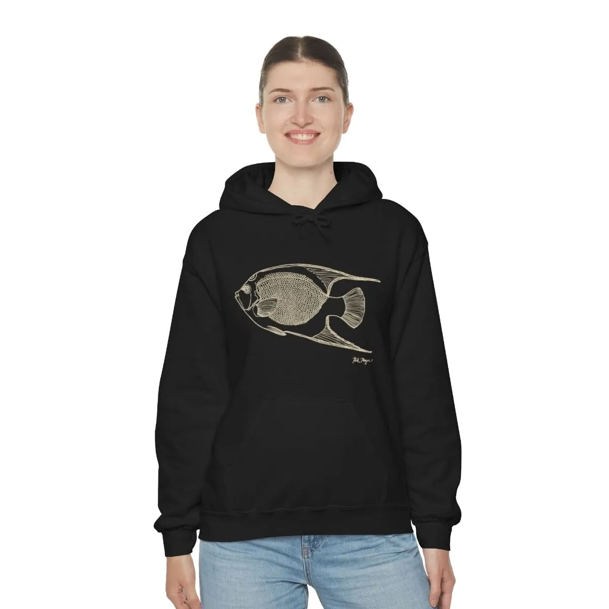 Queen Angelfish Drawing Warm Hoodie