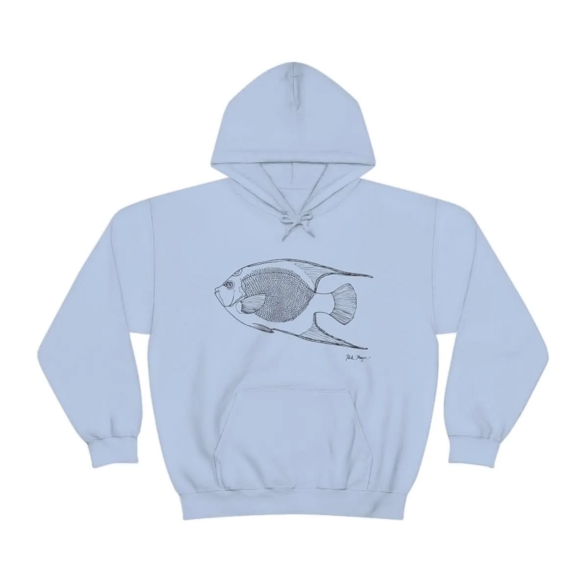 Queen Angelfish Drawing Warm Hoodie