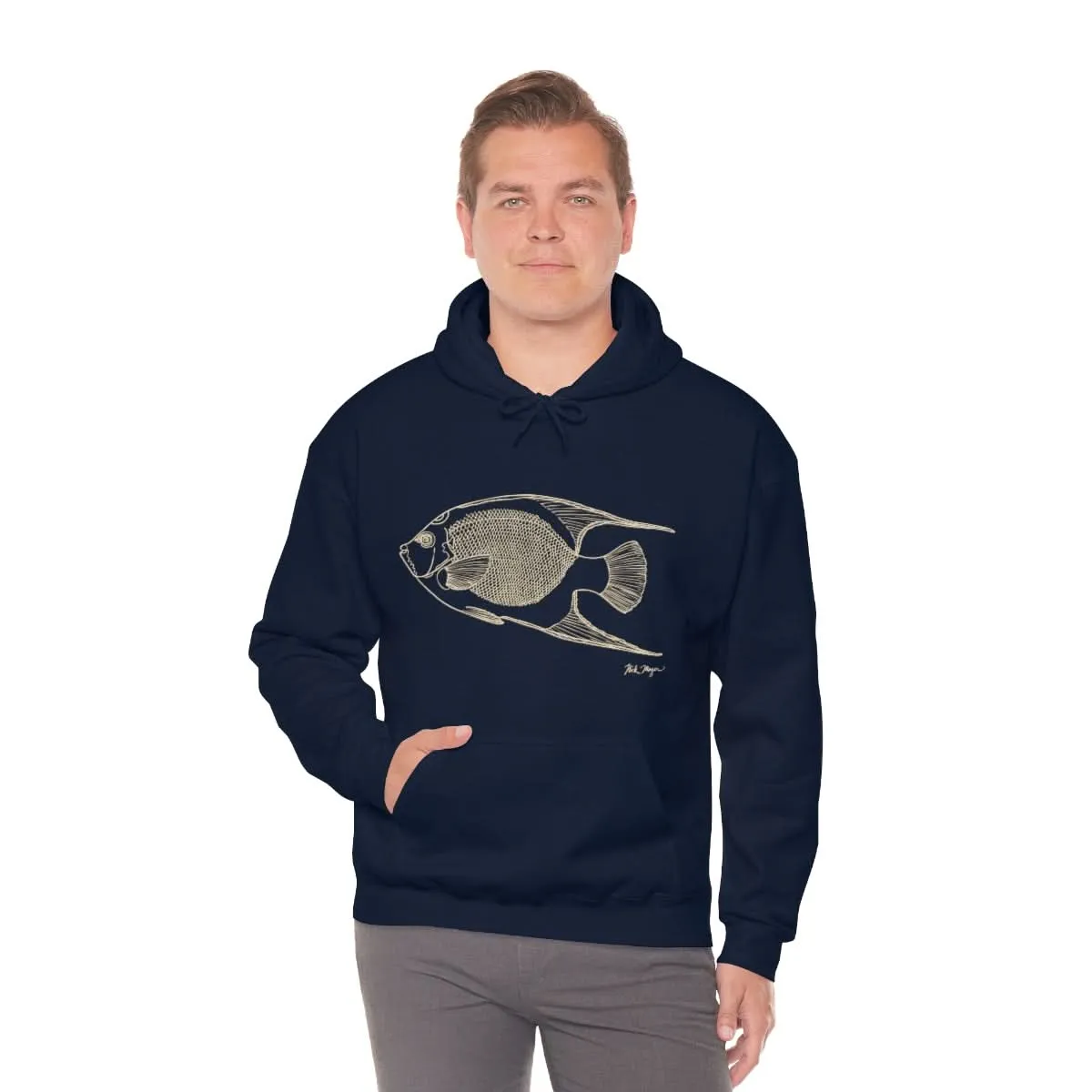 Queen Angelfish Drawing Warm Hoodie