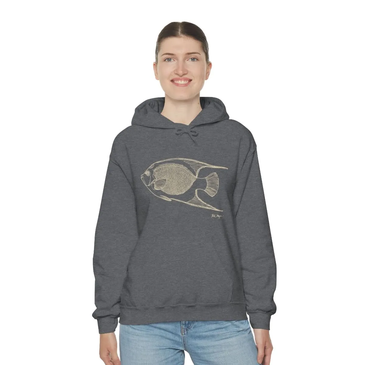 Queen Angelfish Drawing Warm Hoodie