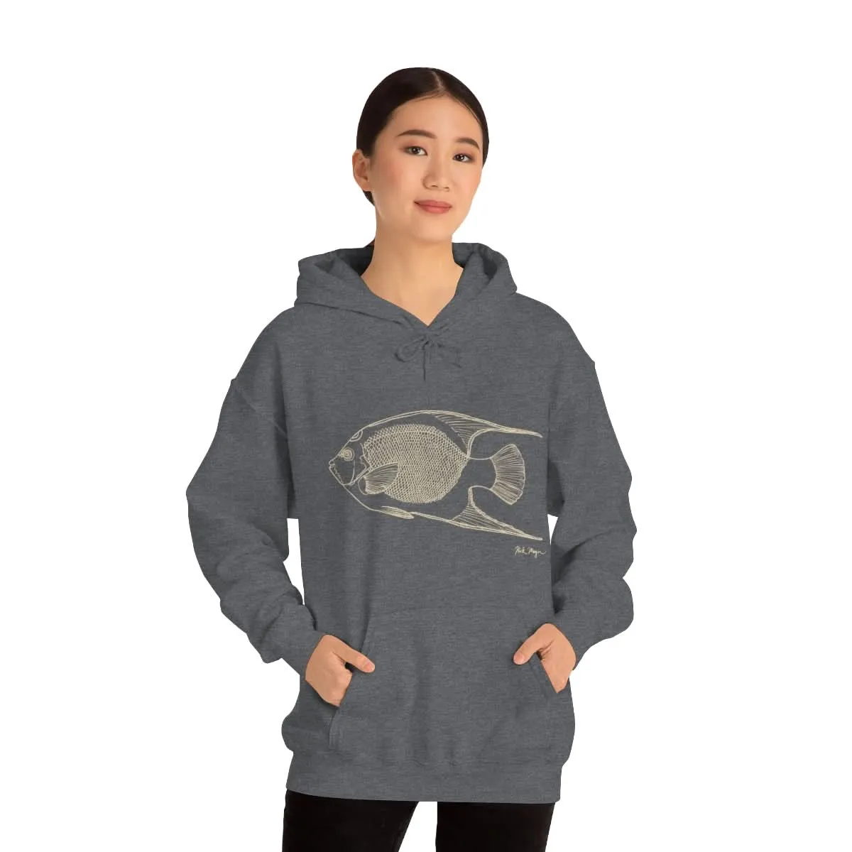 Queen Angelfish Drawing Warm Hoodie