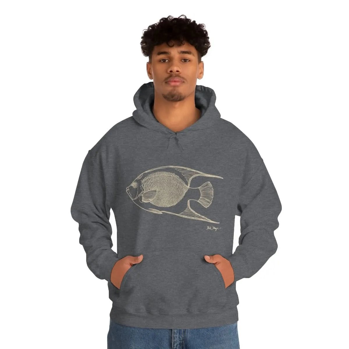 Queen Angelfish Drawing Warm Hoodie