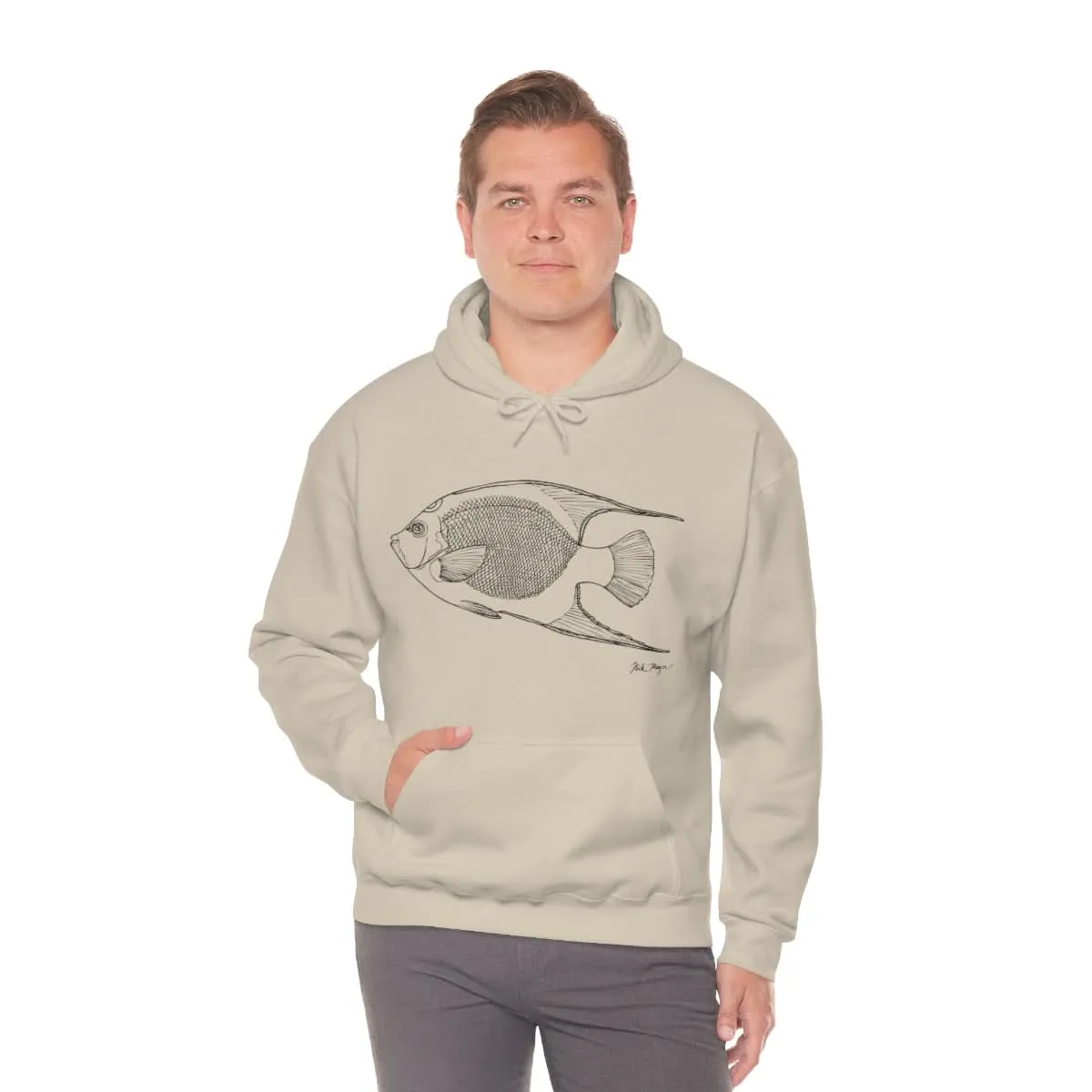 Queen Angelfish Drawing Warm Hoodie