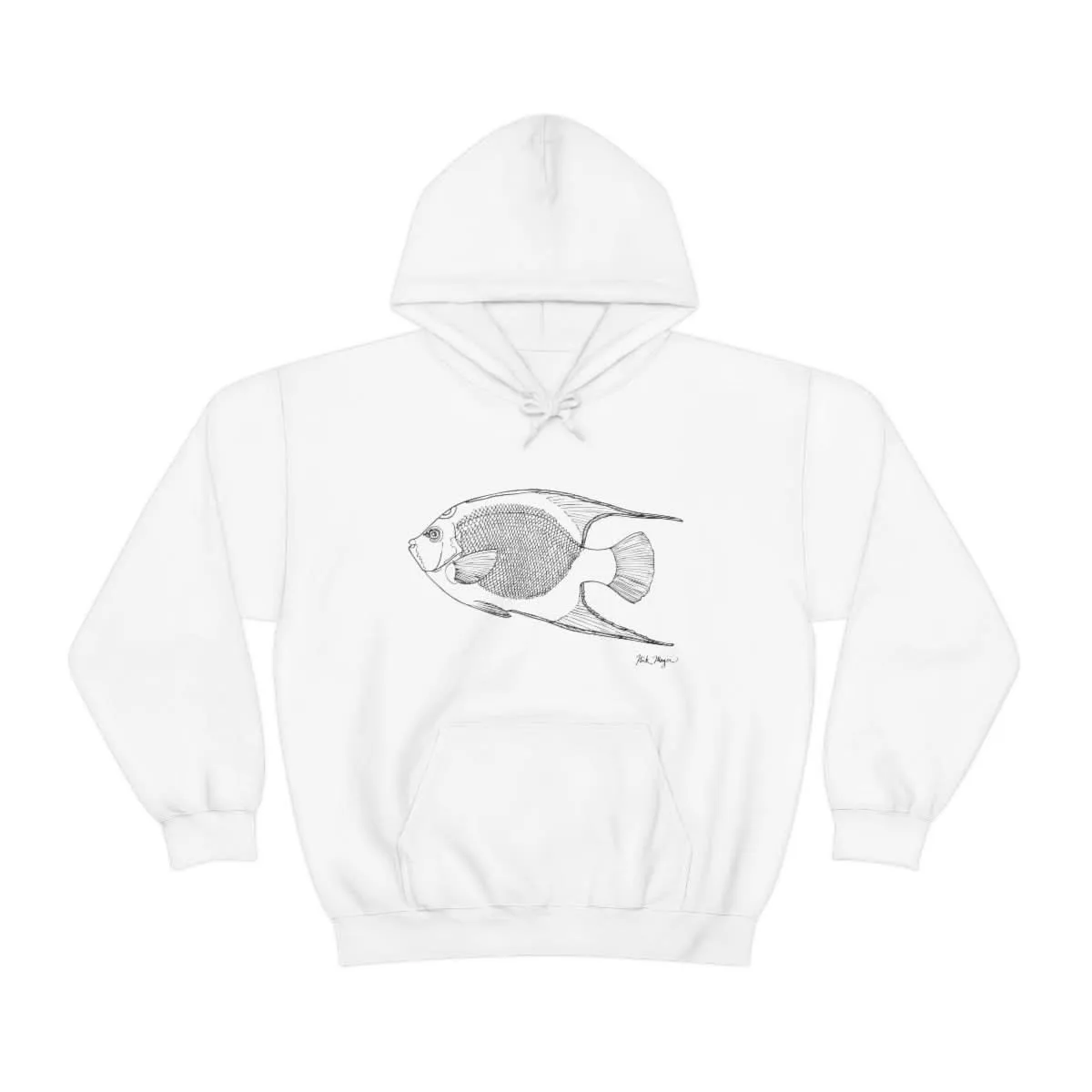 Queen Angelfish Drawing Warm Hoodie