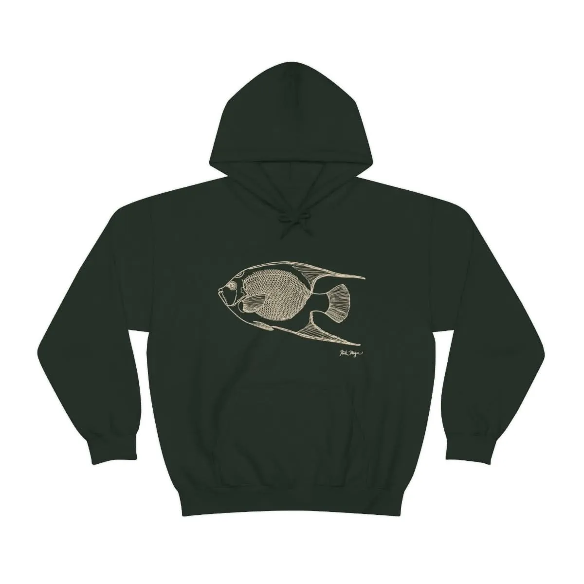 Queen Angelfish Drawing Warm Hoodie