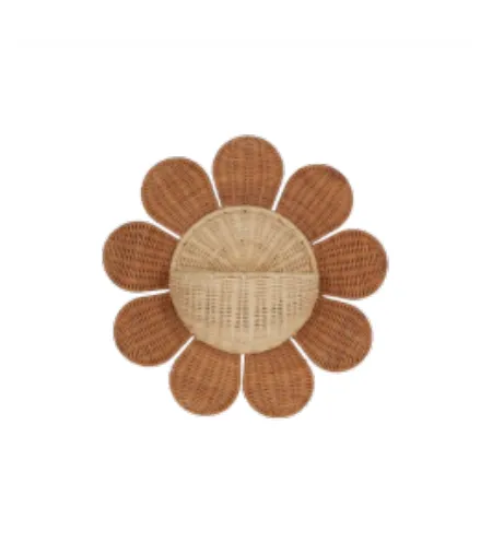 Rattan Daisy Wall Basket | Natural/Straw