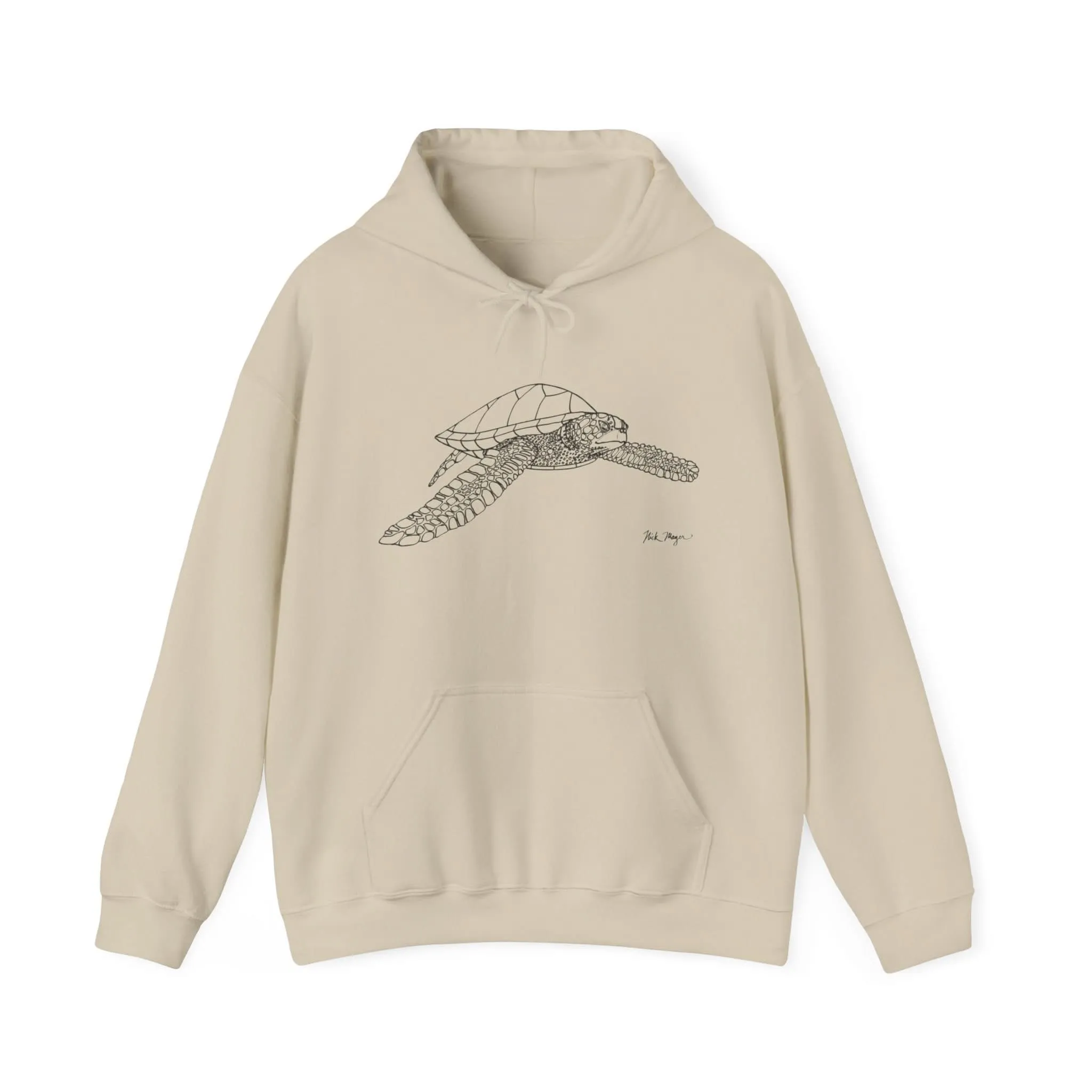 Sea Turtle Drawing Warm Hoodie