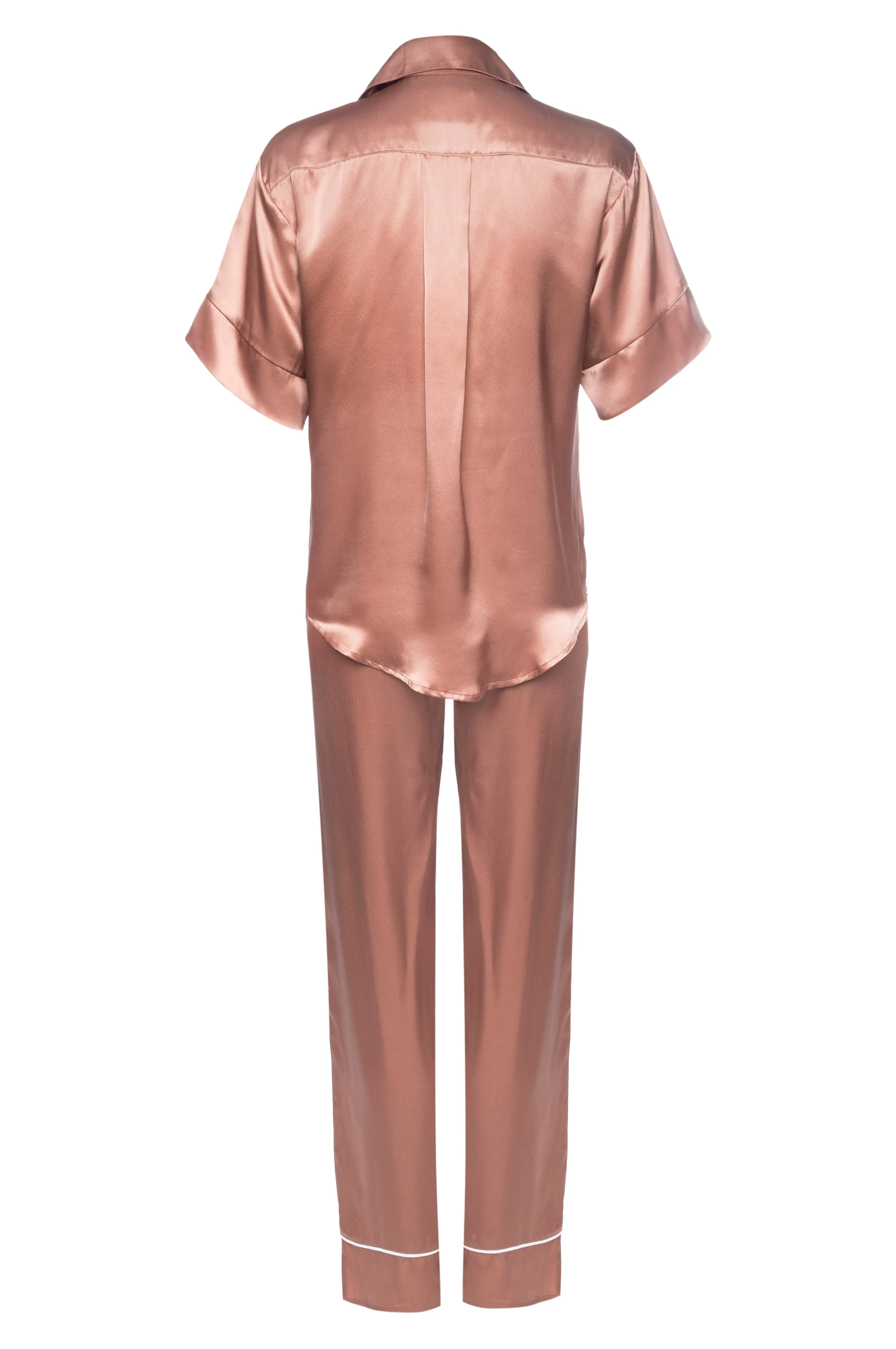 Silk Charmeuse Pants: Apricot