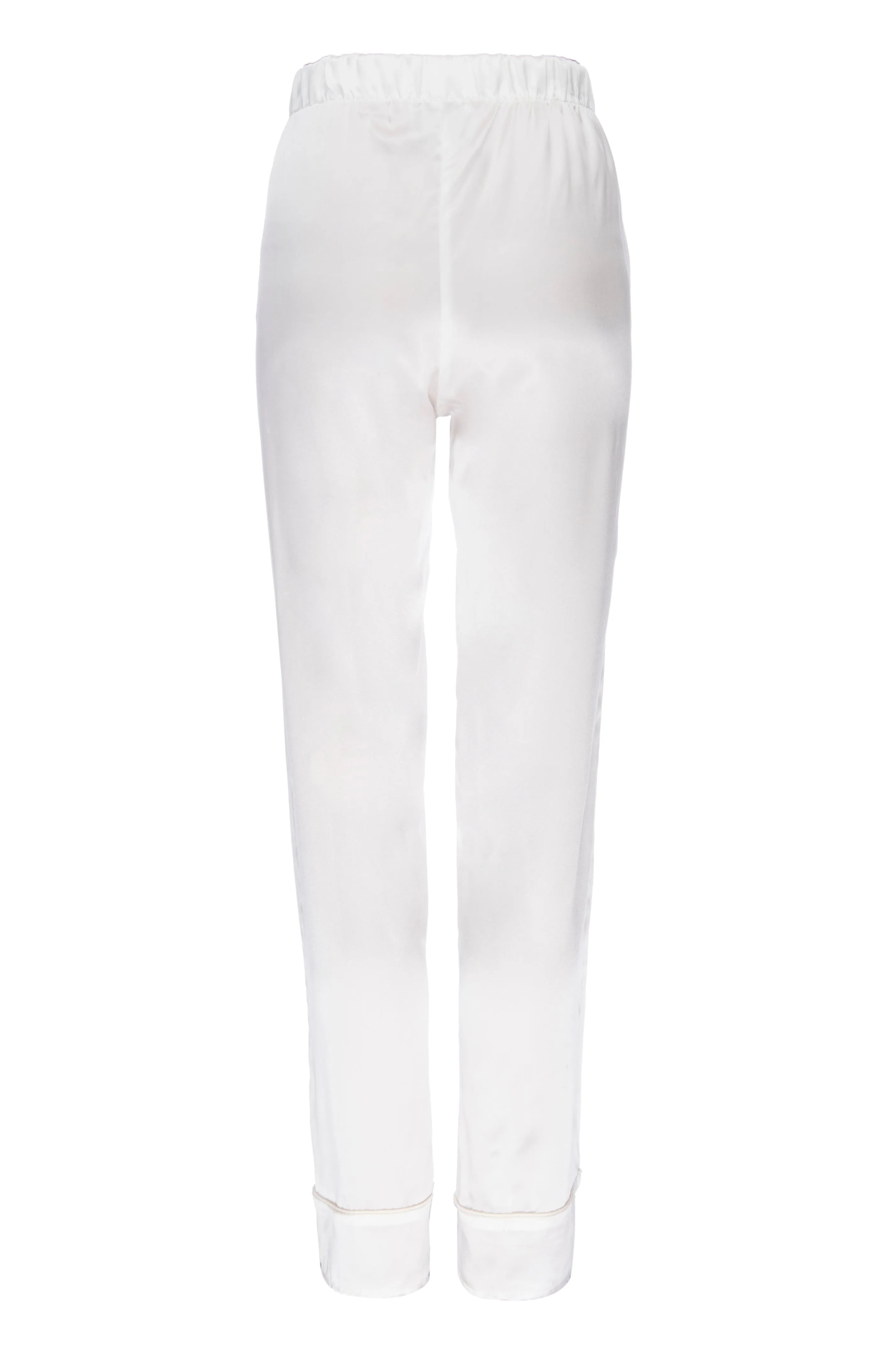 Silk Charmeuse Pants: Ivory