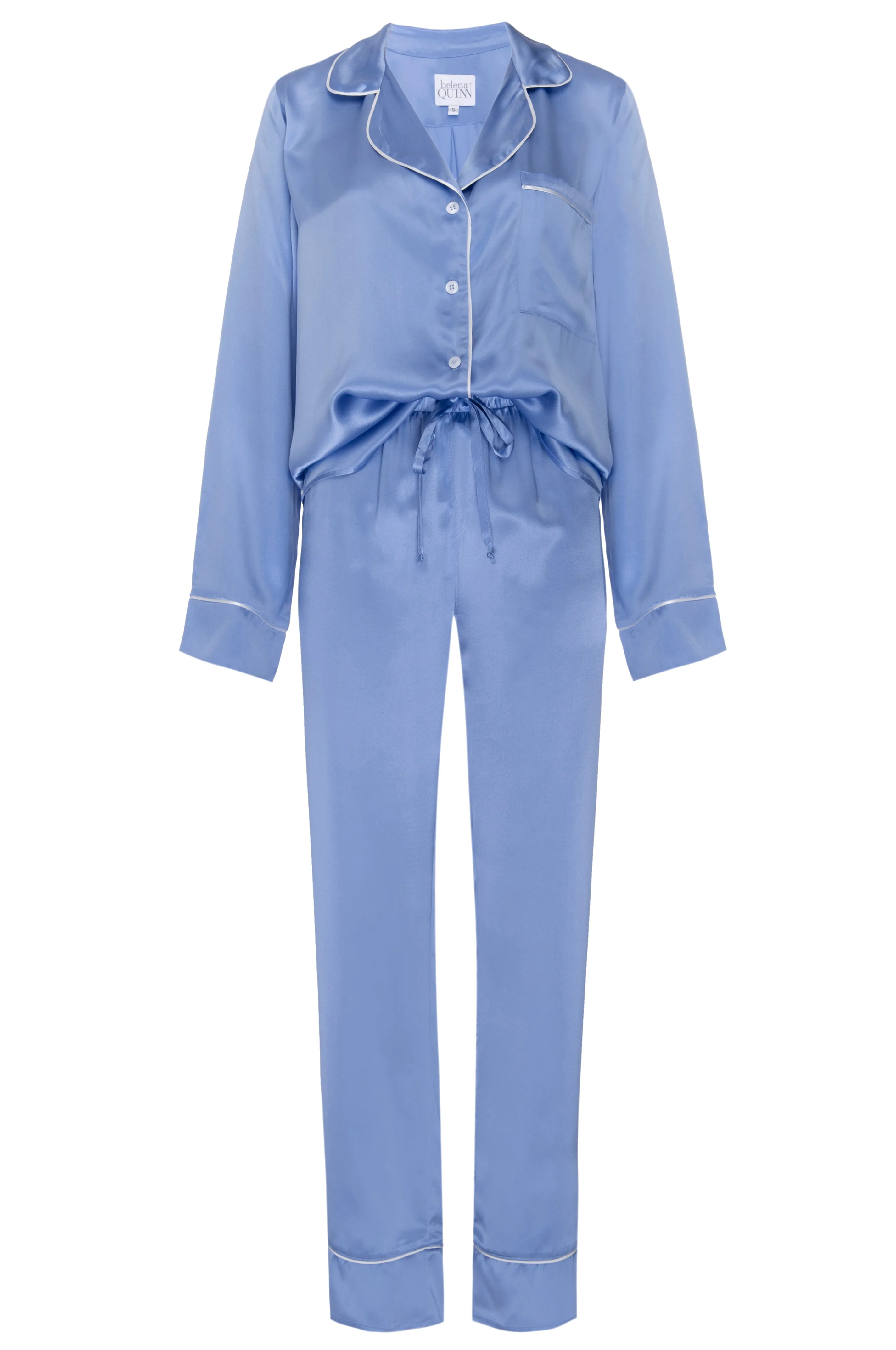 Silk Charmeuse Pants: Sky Blue