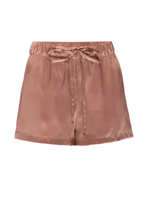 Silk Charmeuse PJ Shorts: Apricot