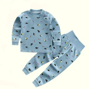 Spring Autumn Children Pajamas Set High Waist Cotton Kids Long Johns Sets Boys Girls Cotton Underwear Set for 1-6 Years Old