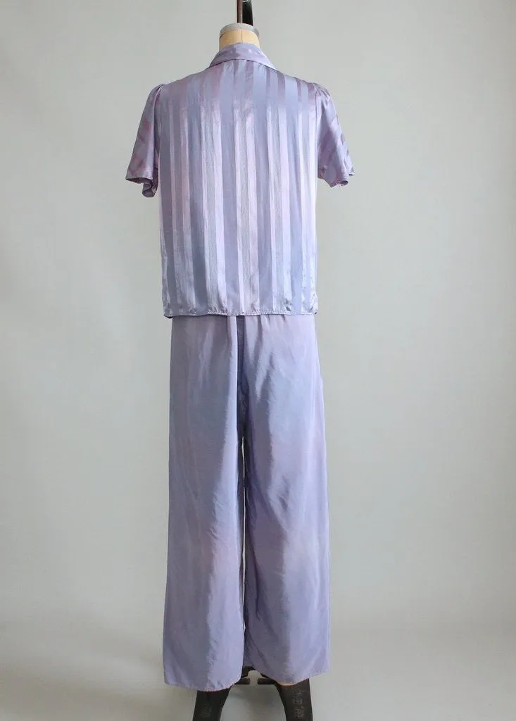 Vintage 1930s Lavender Silk Pajamas